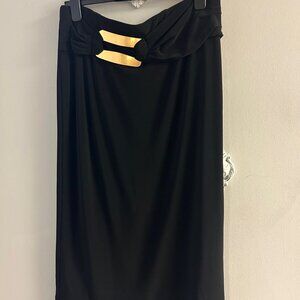 254044 Black Skirt With Gold Hardware by FRANK LYMAN